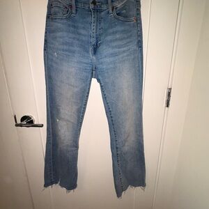 Pistola High Rise Crop Light Blue Flare Jeans